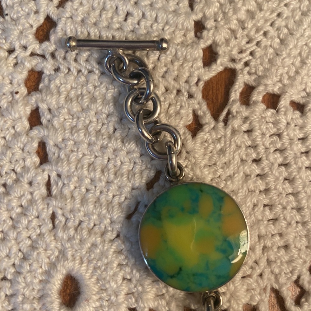 Vintage .925 silver tie dye bracelet - Picture 3 of 8